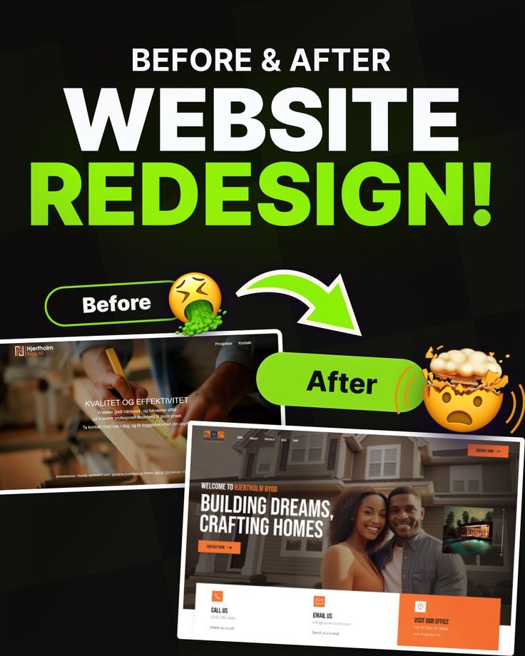 Before_ after Website redesign for a Construction company